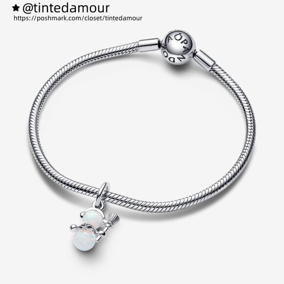 Pandora Opalescent Snowman Dangle Charm - Picture 2 of 5
